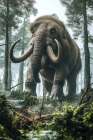 Close-up of ancient mastodon in forest Art Print